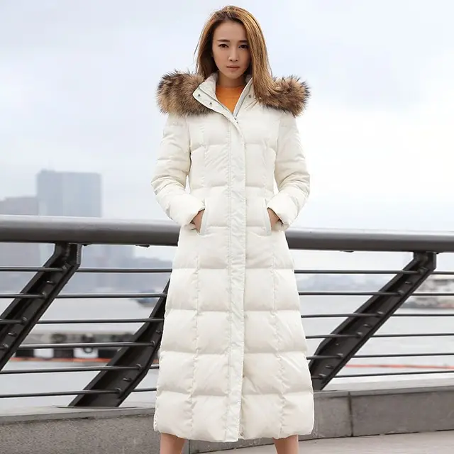 Cheap 2016 Soft Women's Winter Vintage Long Section 90% White Duck Coat Long-Sleeved Comfortable Fashion Down Coat and Jacket 