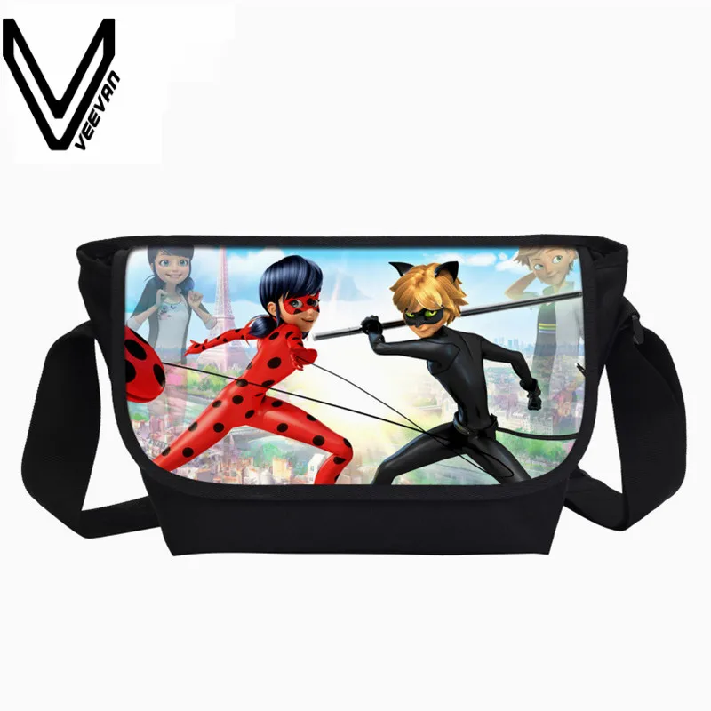 

VEEVANV Casual Anime Ladybug Printing Crossbody Bag Women Messenger Bag Designer Miraculous Ladybug School Shoulder Bag Teenager
