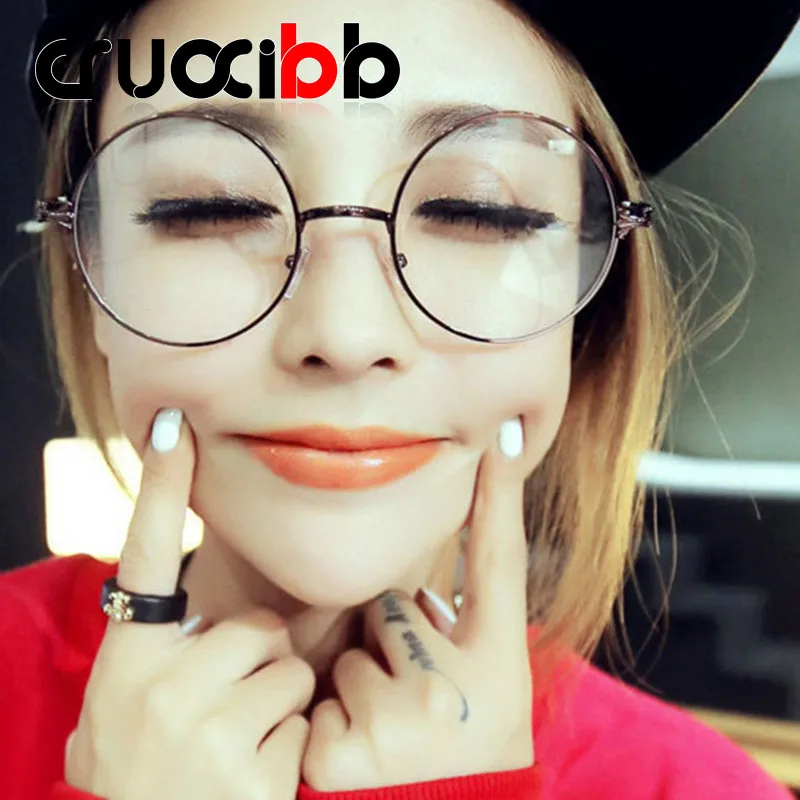 CRUOXIBB Men/women Round Sunglasses Retro Metal Frame Eyeglasses Korean