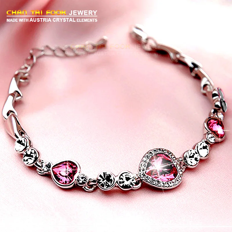 

IREACESS New Charm Bracelets For Women Pink Crystal Wedding Bracelets & Bangles Fashion Jewelry Girlfriend Gift