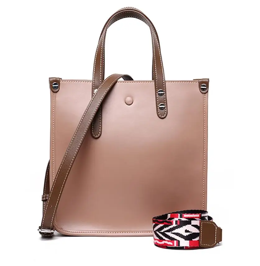 NMD Женская сумка из натуральной кожи с серебряной фурнитурой и аксессуарами Женская сумка наручники - Цвет: Salmon powder