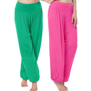 

1pc/lot Hot Sale Women Long Pants Harem Youga Modal Dancing Trouses Wide Belly Dance Comfy Boho Pants 7colors NQ651417