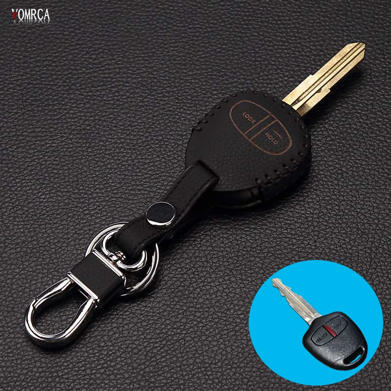 leather car key case car-covers For Mitsubishi outlander ASX colt LANCER Grandis Pajero sport shell car keys accessories