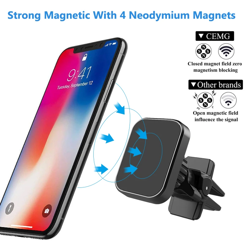 XMXCZKJ Universal Twist-Lock Air Vent Magnetic Car Mount Holder for Iphone X xs Magnet Phone Car Mount for Xiaomi Holder in car