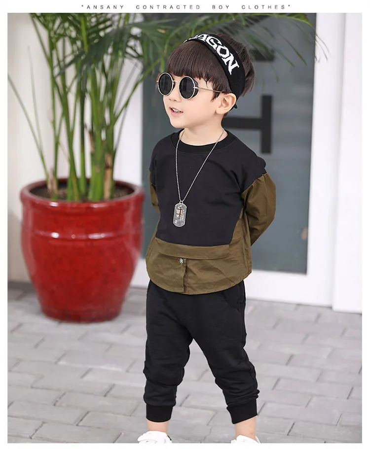 2018 new hot sell Boys Clothing Sets Baby Spring Sports Casual Long