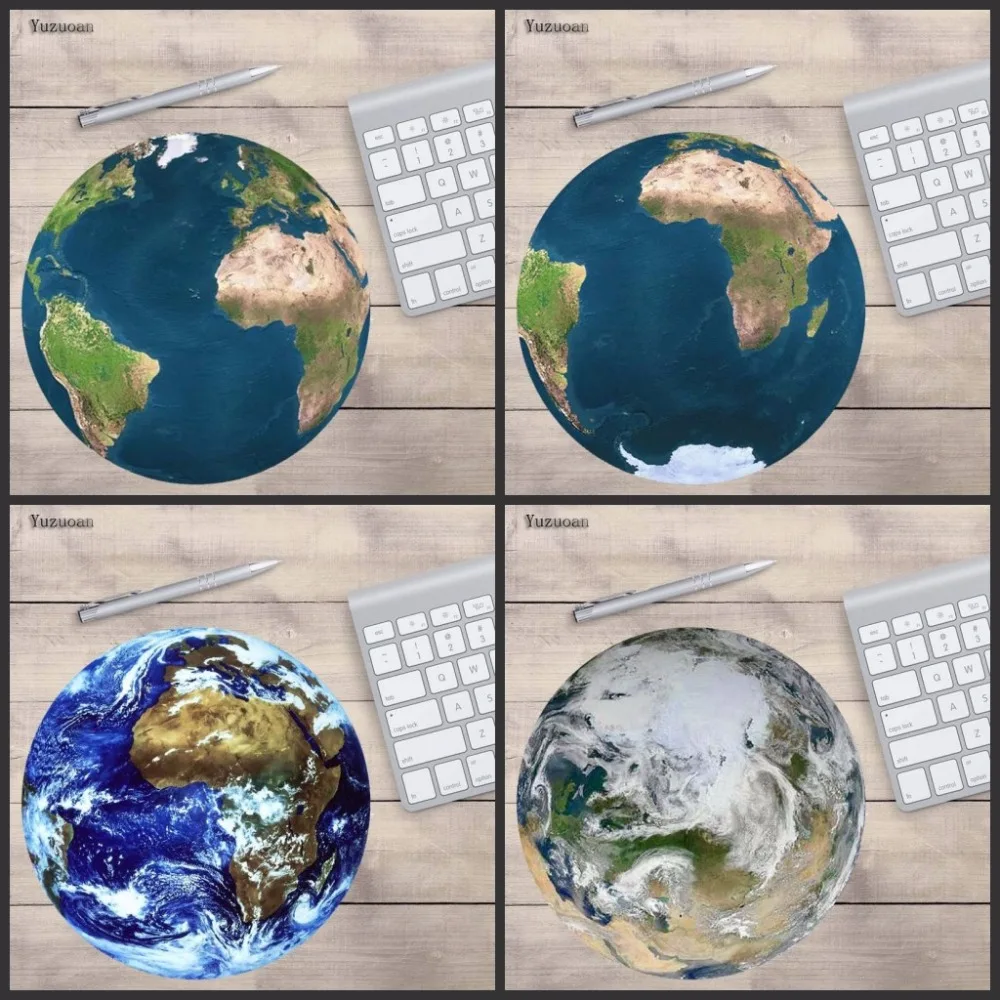 Yuzuoan лидер продаж 2018 круглый коврик для мыши серии Planet Keboard Moon Pluto Globe Earth