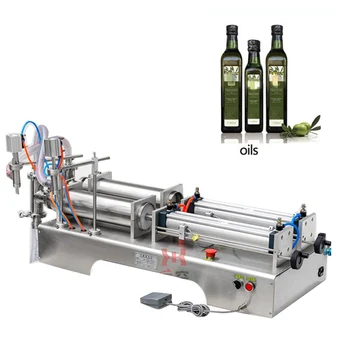

Commercial pneumatic piston double head liquid filling machine Milk beverage cooking oil automatic filling machine