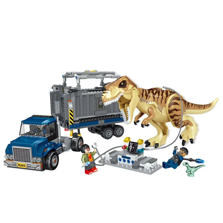 Парк Юрского периода Динозавр Рекс Раптор Защитная зона строительные блоки наборы Кирпичи Детские игрушки juguetes классические динозавры детские