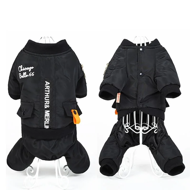 

NEW Dog Jumpsuit Clothes Warm Hoodie Waterproof Pet Coat Winter Jacket S M L XL