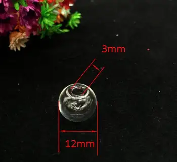 

50pcs 12mm glass globe bubble, diy clear empty glass cover dome, wishing glass bottle jar vial pendant jewelry necklace findings