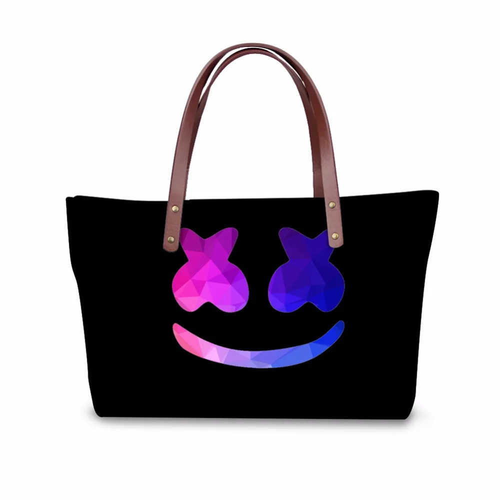 

Noisydesigns women handbags casual large women's shoulder bag Marshmello purple bags ladies high quality 2018 Travel Bags
