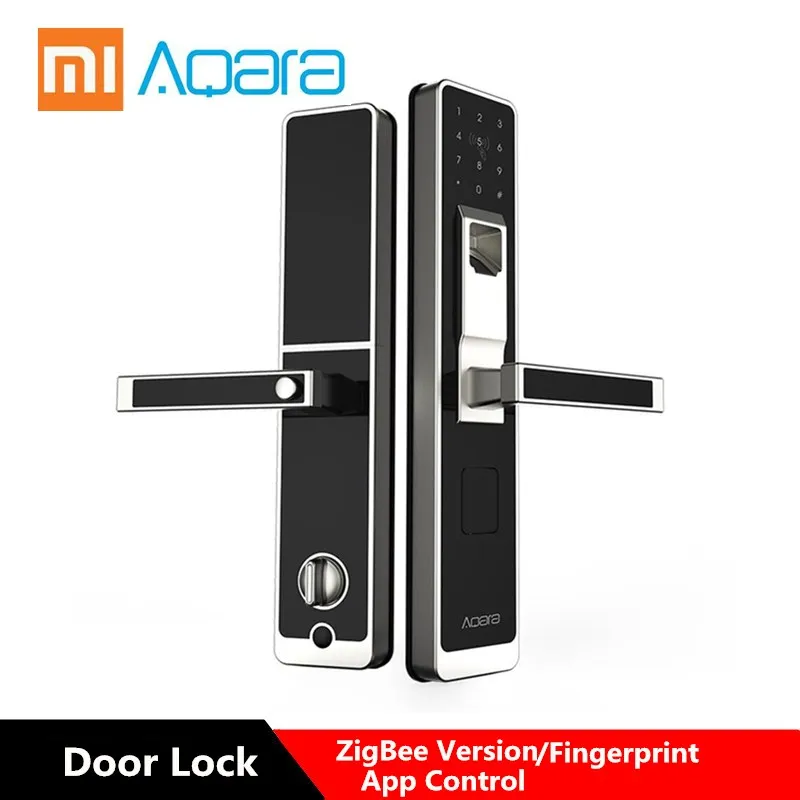 Tanie Aqara Smart Door Touch Lock połączenie ZigBee WIFI odcisk palca zapewnia bezpieczeństwo w domu anty podglądająca designerska podpora IOS Android