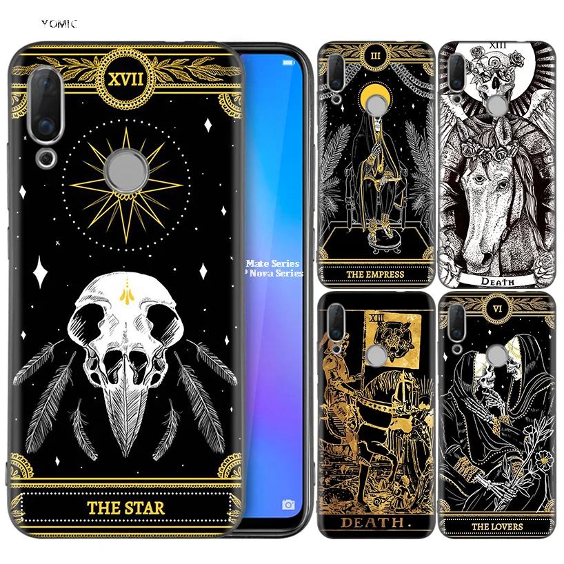 

Silicone Coque Case for Huawei P30 P20 P10 P9 Mate 20 10 Lite Pro Nova 3i 4e 3E P Smart 2019 2018 Plus Death Tarot
