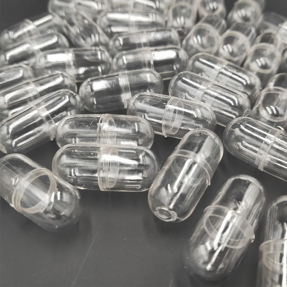 

50pcs/set Splitters Accessories Capsule Shell Mini Bottle Pill Container Outdoor Craft Transparent Round Home Storage Box Travel