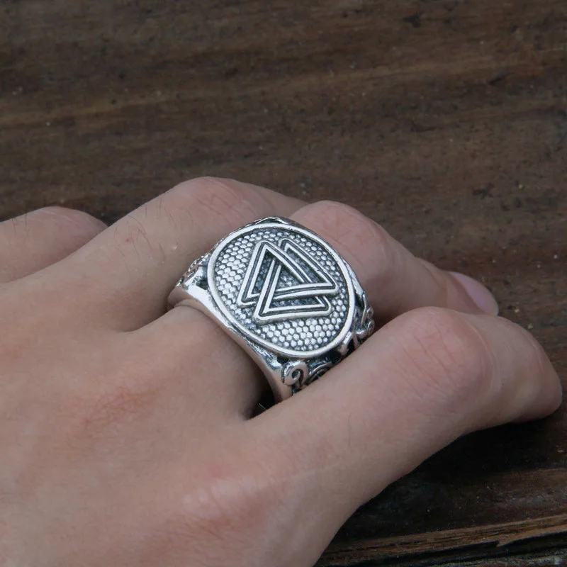 

Dropshiping Odin Symbol Norse Viking Runes Rings For Men Runic