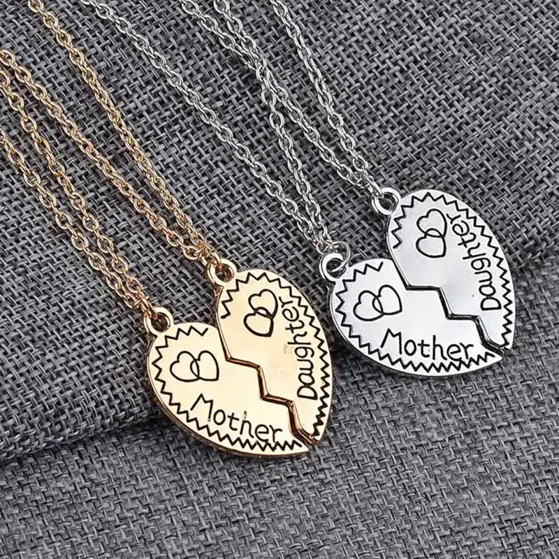 Mother Daughter Necklace Set Infinity Love Breakaway Heart Pendant Necklace Set Puzzle Heart