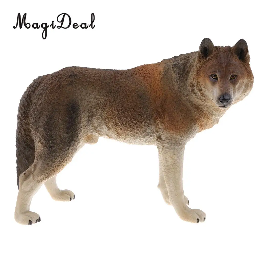 MagiDeal PVC Realistic Animal Model Figurine Action Figures Playset Kids Toy Table Ornament Home Decor Wolf 2Colors