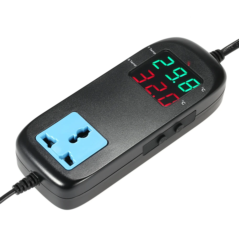 

Digital Thermostat Breeding Temperature Controller Thermocouple with Socket AC 90V~250V LED Display