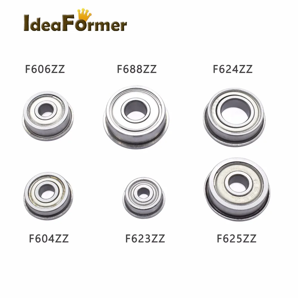 

10pcs F688ZZ F604ZZ F606ZZ F623ZZ F624ZZ F625ZZ Flanged Flange Deep Groove Ball Bearings Size Options for Reprarp 3D printer