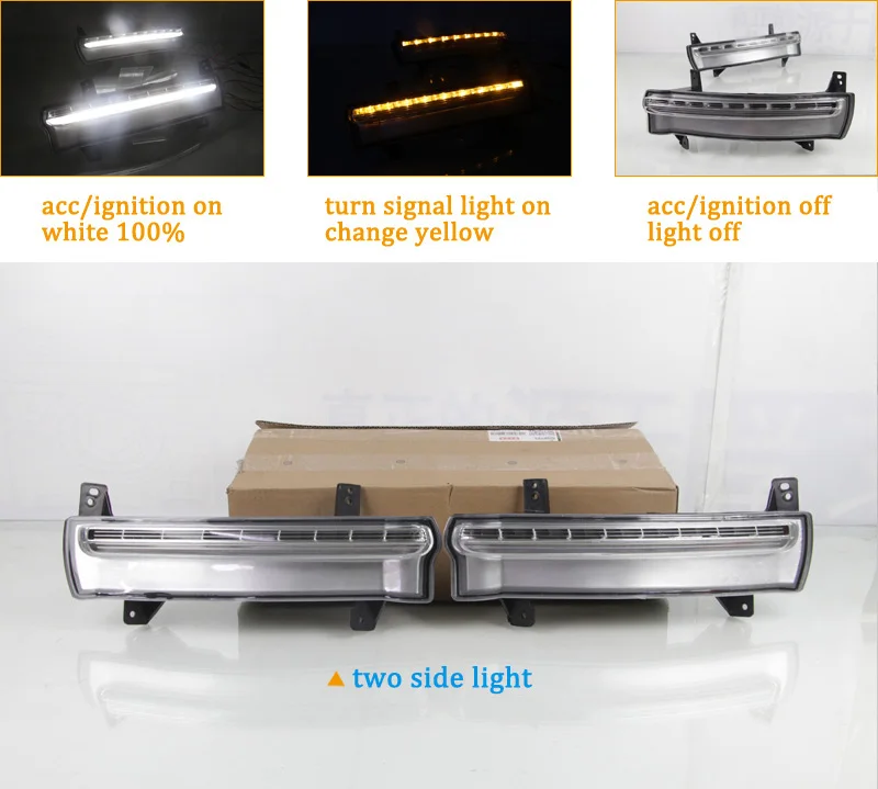 Для Jeep Compass динамический сигнал поворота Водонепроницаемый дневные ходовые огни 12В светодиодный фары дневного света Противотуманные лампы украшения