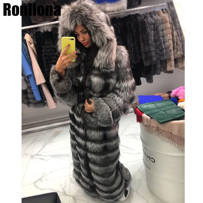 Veste Immobilier Renard As Pour Chaud Femmes 225 Ensemble Capuchon D'hiver De Épaisse Fc Picture Naturel Fourrure Longues Manteau Avec Argent Cm Peau Femme 130 BqzITT