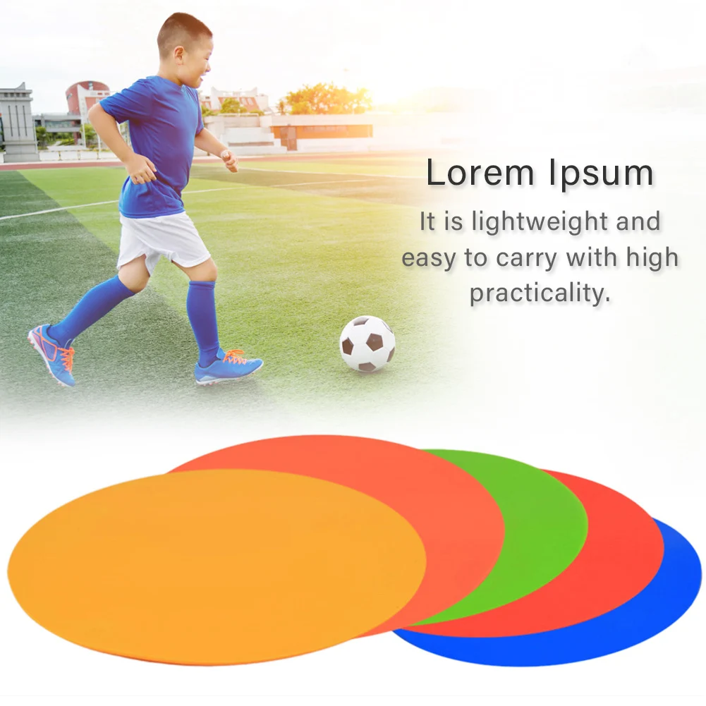 FLAT Round Rubber Training Cones Spot Markers Football Pitch Floor Discs Sports 