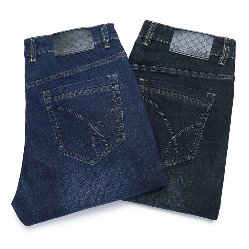 EVES Man Jeans Micro Stretch Straight Long Skinny Trousers Fashion Casual Black Blue Denim Durable Male Business Jeanswear Pants