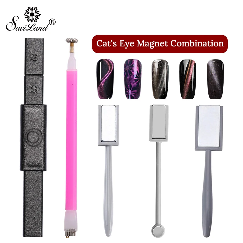 

Saviland Flower Strong Magnetic Nail Stick 3D Cat Eye Effect Magnet Cat Eye's Gel Nail Polish UV Lamp for Gel Varnish