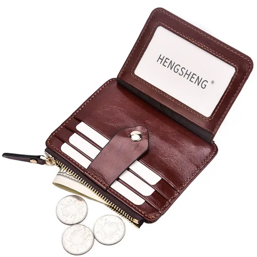 Мужской блокирующий короткий кожаный бумажник держатель для карт кошелек с карманом для монет мини-сумка удобная 3 августа