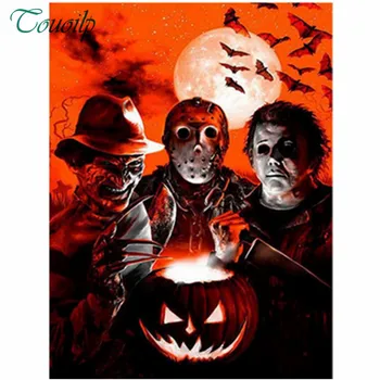 

Touoilp 5D Diamond Embroidery Halloween Cartoon Full Square Drill Diamond Painting Terror Picture Of Rhinestone Handmade Gift