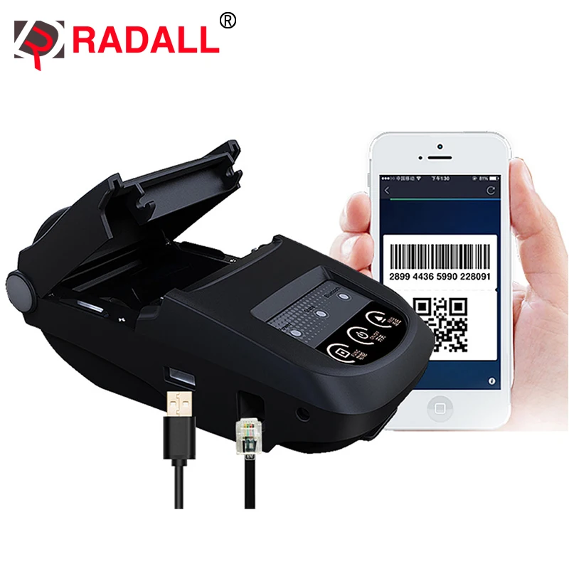 

RD-1800 Portable Mini 58mm Bluetooth Thermal Printer Mobie APP QR 2D Bar Code 58 Receipt Printer Support 9 Android for Store