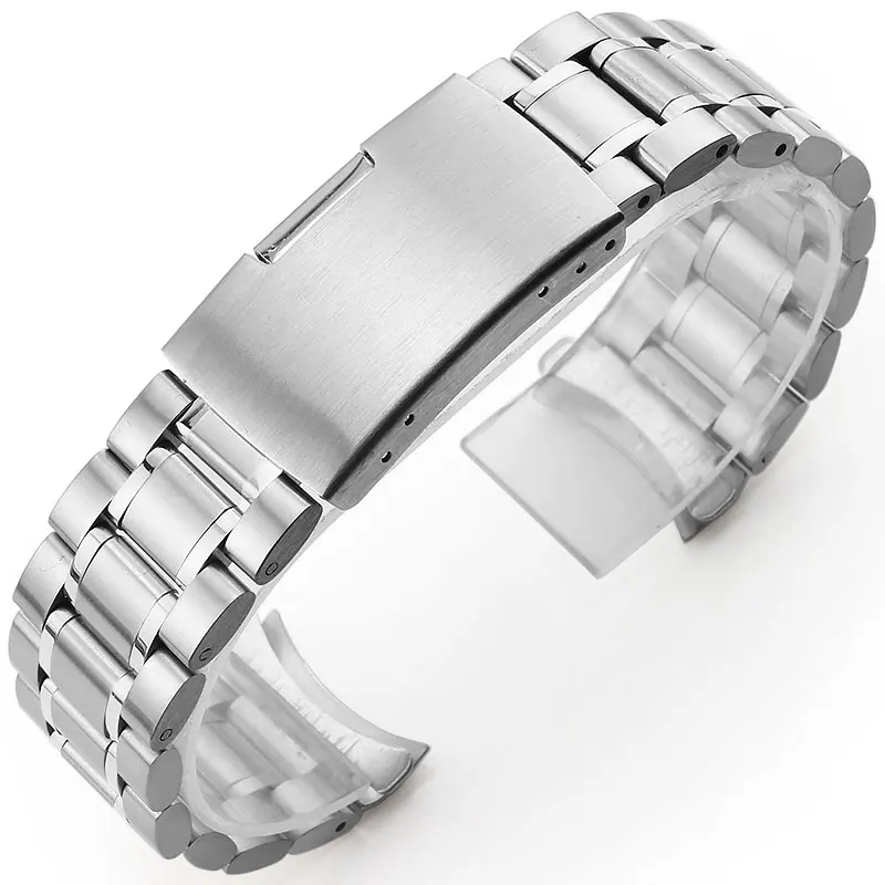 

Stainless steel watch band, silver arc strap, solid watch strap, high quality metal watch band 18/20 / 22 / 24mm, no postage.
