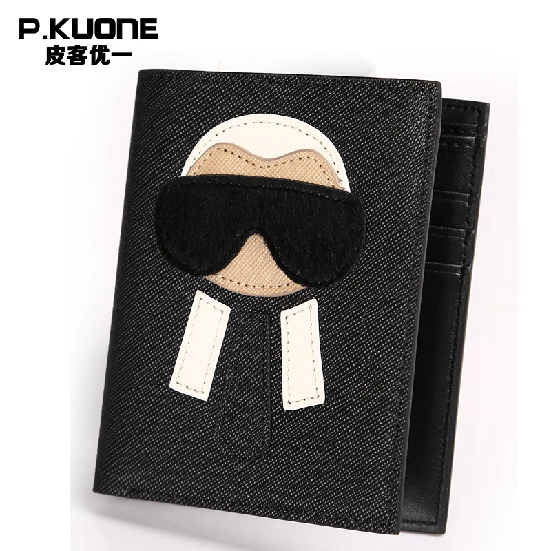 

P.KUONE 2018 Fashion Cowhide Leather Wallet High Quality Big Capacity New Design The Top Men And Women Luxury Famous Brand Purse