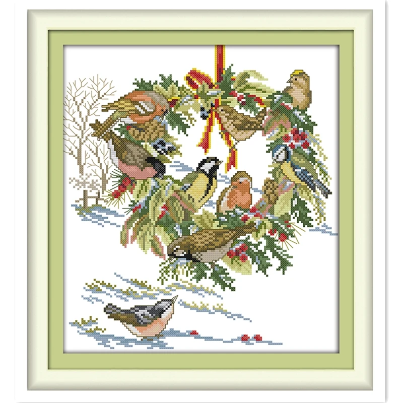 

The Wedding Birds 11CT 14CT Printed On Canvas Chinese Counted Cross Stitch Pattern DIY SET Embroidery Cross Set Home Decoration