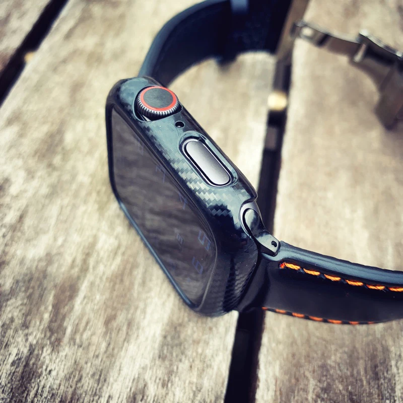 Чехол Laforuta для Apple Watch 5 Крышка Ультратонкая рама Углеродный бампер iWatch серии 4 3