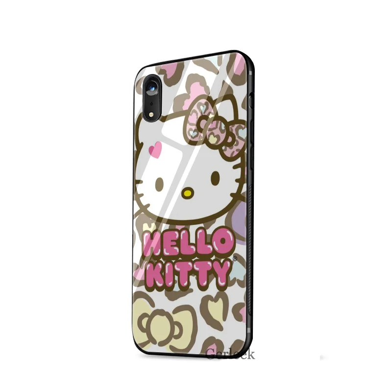 Чехол для телефона из закаленного стекла, Модный чехол hello kitty чехол для iPhone 5 5S SE 6 6s 7 8 Plus X XS XR Max - Цвет: G2