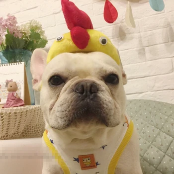 

[MPK Dog Headwear] Funny Rooster and Duck Hats for French Bulldogs, Pugs, Dog Costume, Dog Hat