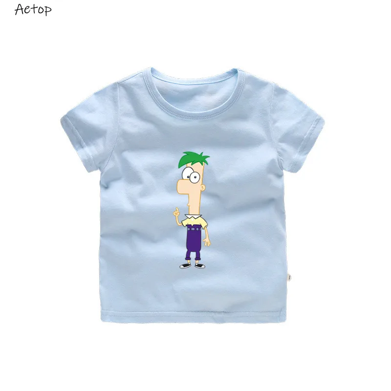Новое поступление, модная футболка с принтом «Phineas and Ferb Perry the Platypus» Новая летняя хлопковая детская футболка b908