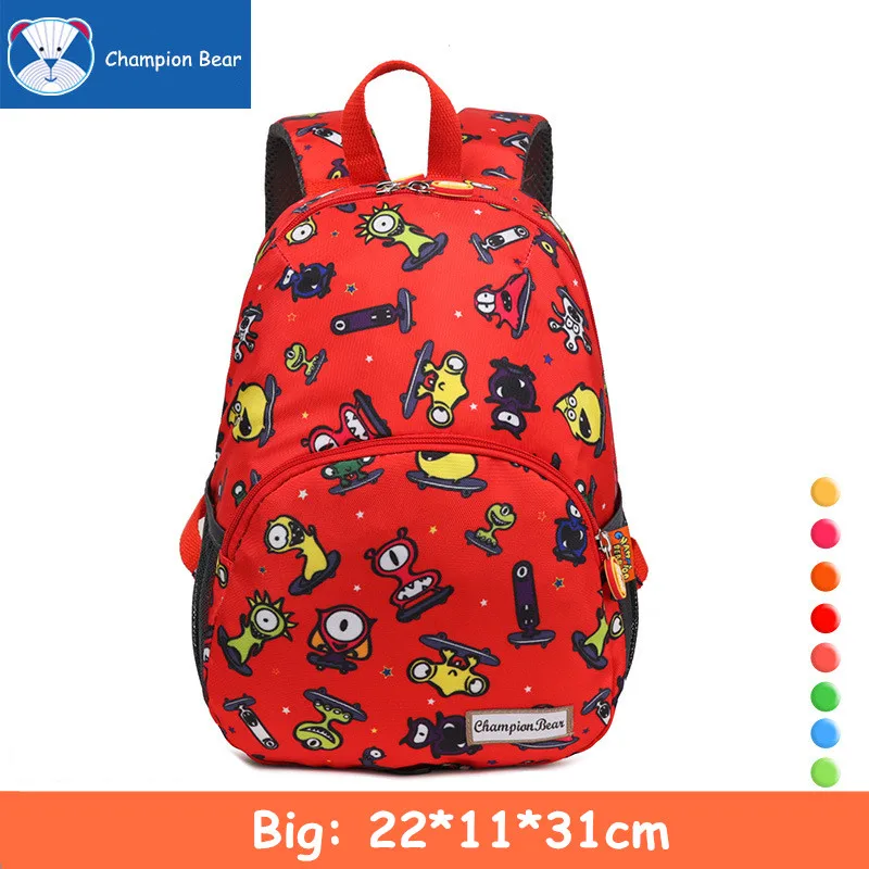 Рюкзак для детей дошкольного возраста 1-3-5 лет, Детская сумка, детские школьные рюкзаки для девочек, прогулочный ремень mochila escolar - Цвет: BIG RED