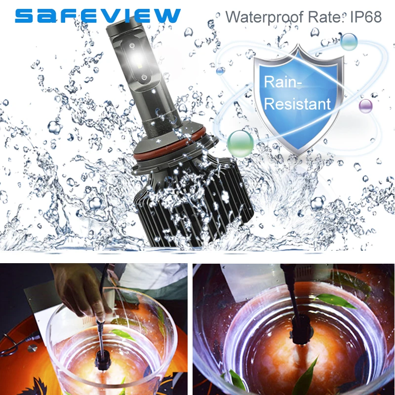 2 шт. SAFEVIEW светодиодный головной светильник автомобильный 9007 csp 5000k 12V 30W 6000K помощи