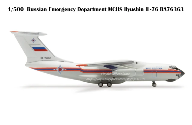 

rare 1/500 502313 Russian Emergency Department MCHS Ilyushin IL-76 RA76363 Alloy Aircraft Model Collection