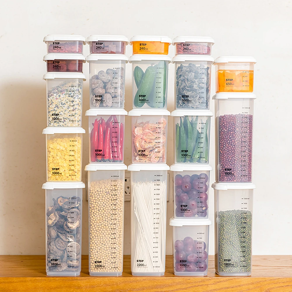 Пластиковые герметичные банки, коробка для хранения на кухне, прозрачная пищевая канистра, сохраняющая свежесть, прозрачный контейнер, практичный для кухни