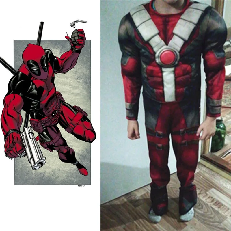 

New Arrival Deluxe Boys Marvel Deadpool Flash Thor Costume Children Muscle Movie Halloween Carnival Party Cosplay Costumes