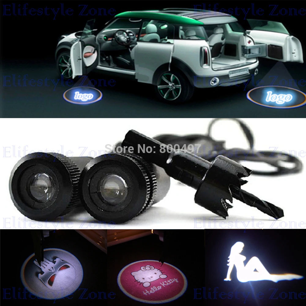 2 x Customized Car LED Laser Logo Light Door Welcome Ghost Shadow Projector Courtesy Lights for All the Models | Автомобили и