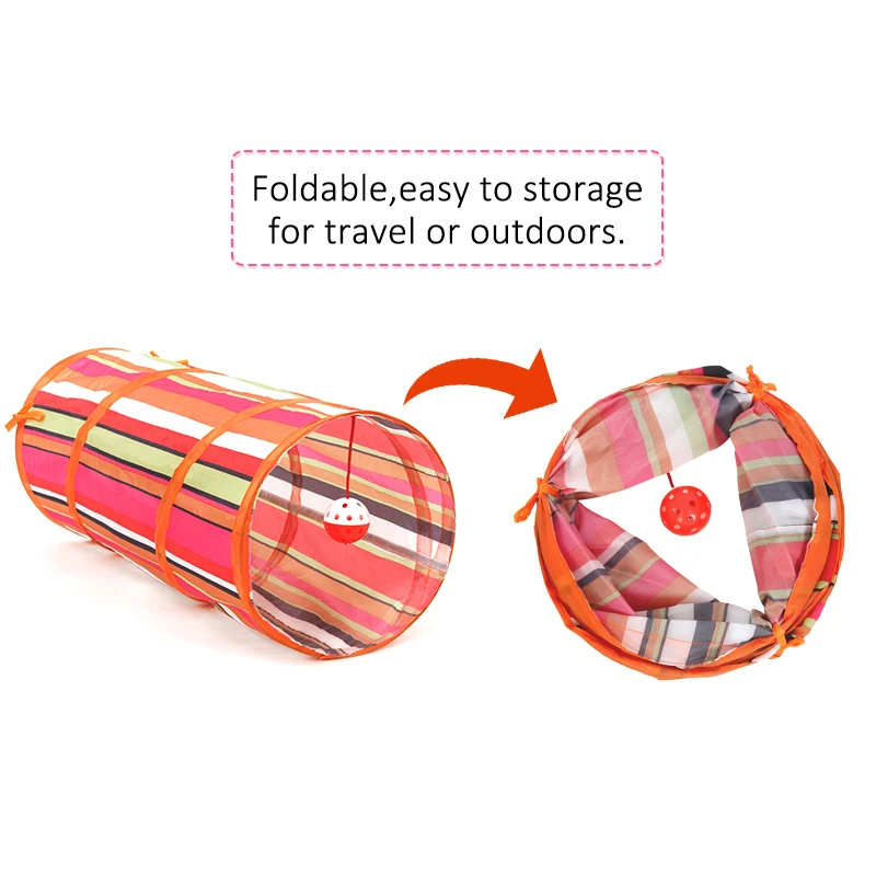 Туннель для домашних животных кошка играющая в туннель Crinkle с кольцом