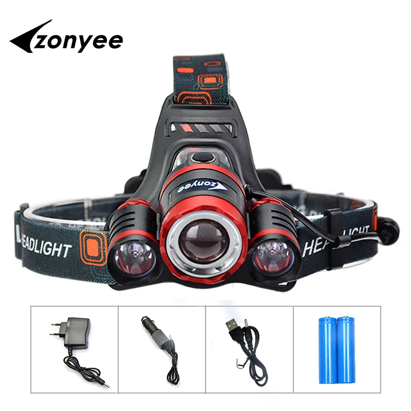 Baratos Linterna de campo de 10000 lúmenes Led recargable impermeable brillante Frontal de pesca