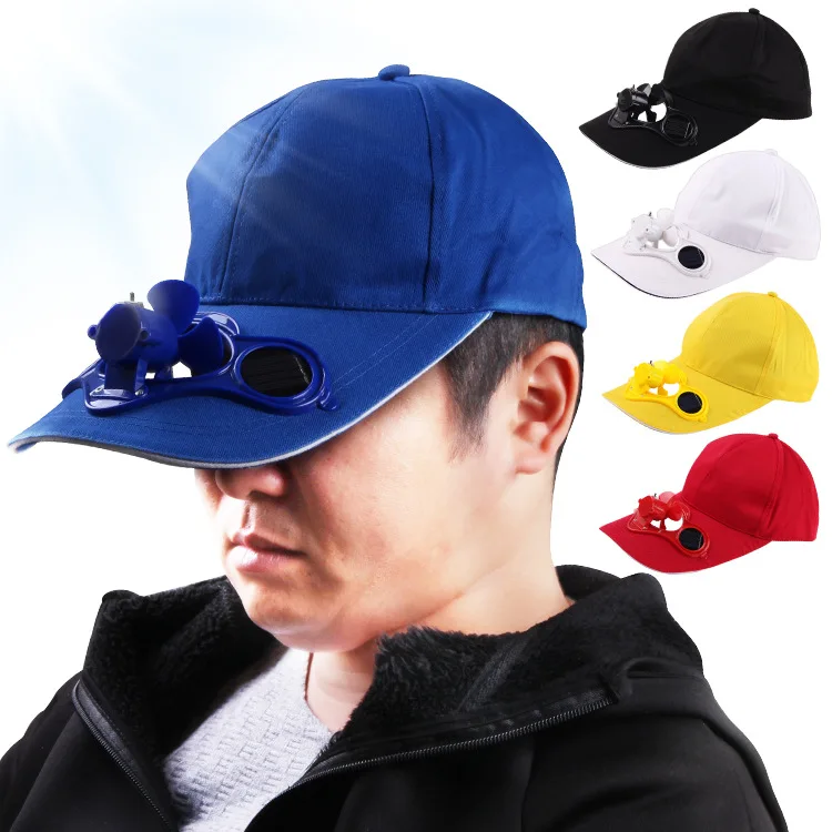 Solar Fan Cap With Charging Accumulator With Switch Sun Visor Cap