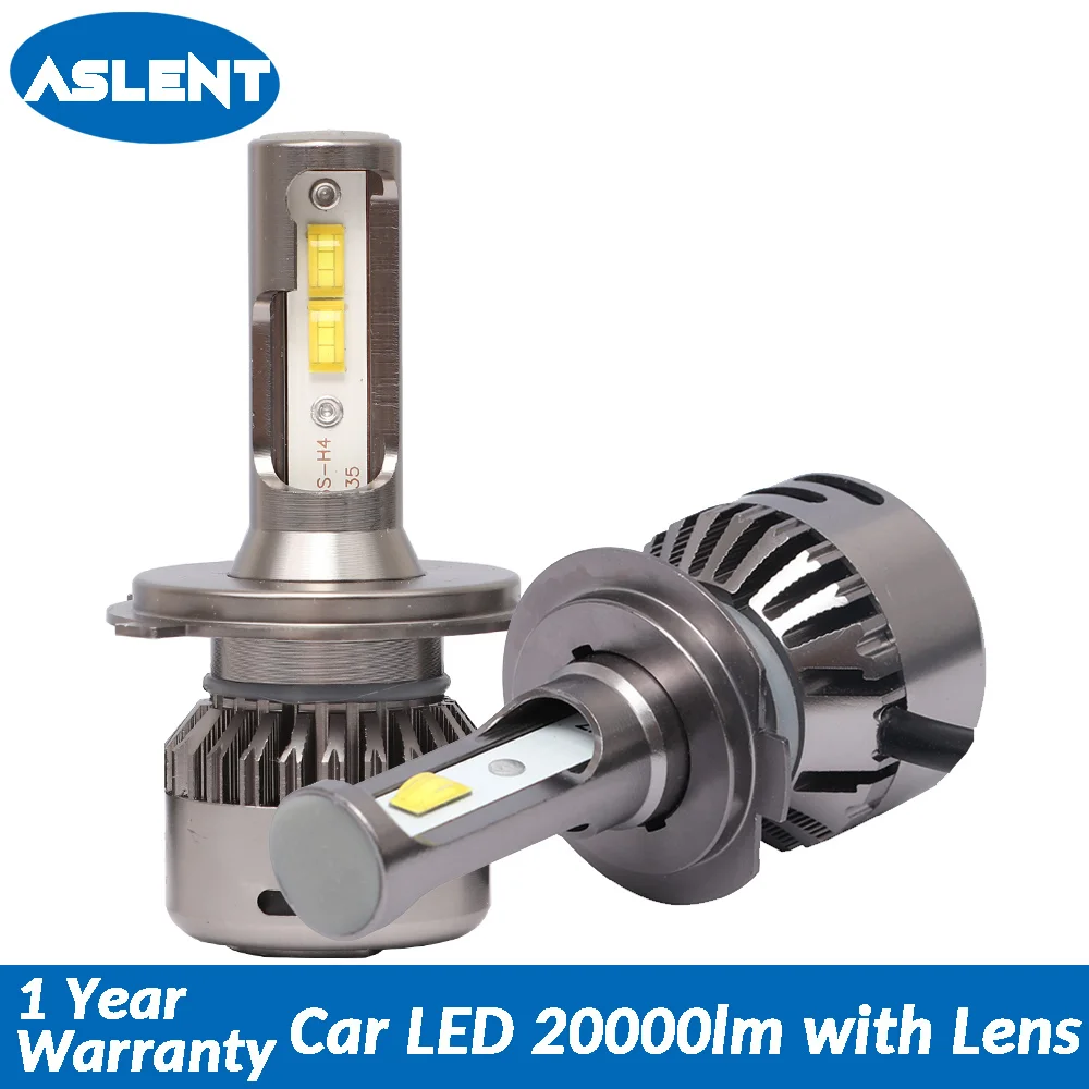 Aslent H7 светодиодный объектив 55 Вт/лампа 20000LM 6500 LED Canbus Error Free H4 H11 H8 H1 HB3 9005 HB4 9006 для авто фары автомобиля 12 v