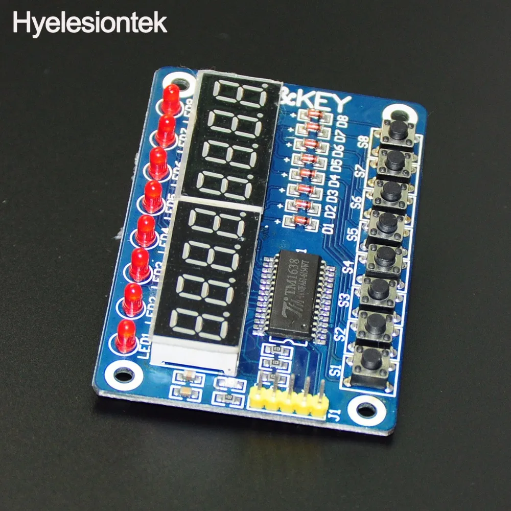 

TM1638 LED Display 8-Bit Digital Tube Module For Arduino AYR 7 Segment 8 Bits 0.36Inch RED TM1638 KEY LED Display Board Panel