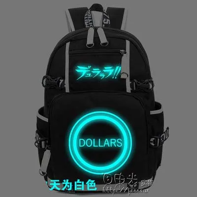 Hot Anime DuRaRaRa! rugzak Cosplay Mode Canvas Tas Lichtgevende Schooltas Reistassen Hot Anime DuRaRaRa! rugzak Cosplay Mode Canvas Tas Lichtgevende Schooltas Reistassen